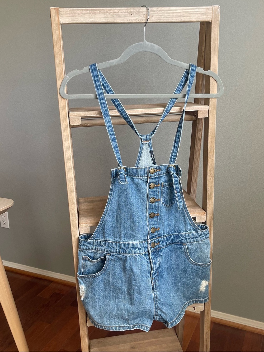Tezenis Y2K Denim Short Overalls Distressed Shortalls Cottagecore Festival Small